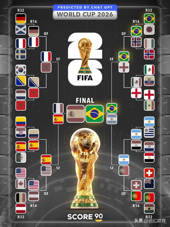 ChatGPT預測巴西世界杯冠軍_2026年世界杯巴西奪冠預測_2026年巴西歷史最慘的一次世界杯
